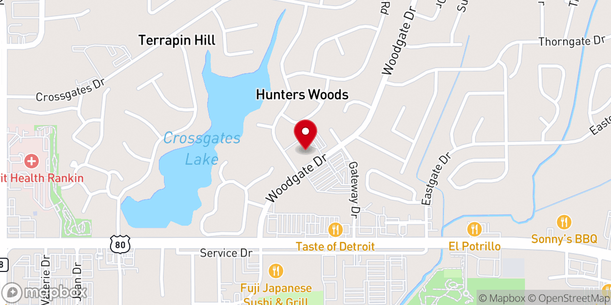 Map showing location of Crossgates Baptist Church