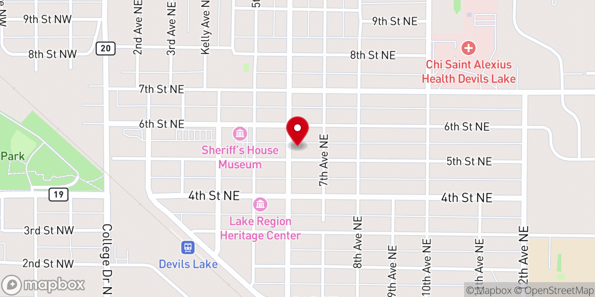 Map showing location of United Methodist Church