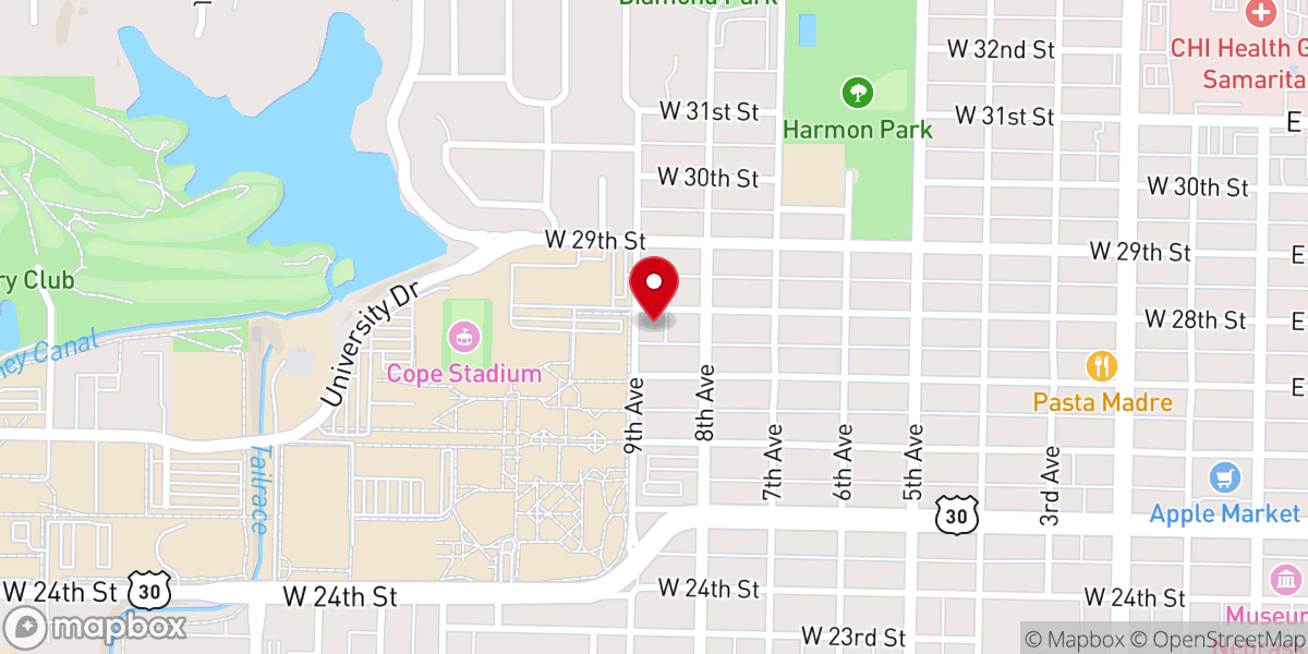 Map showing location of Campus Lutheran Ministry