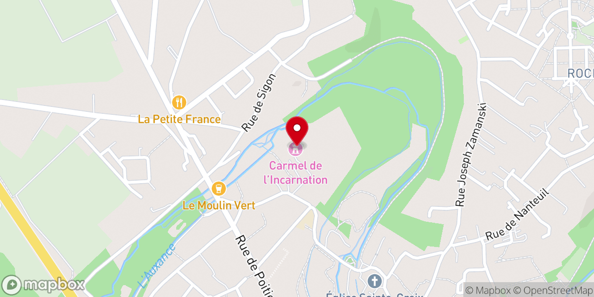 Map showing location of Monastère du Carmel