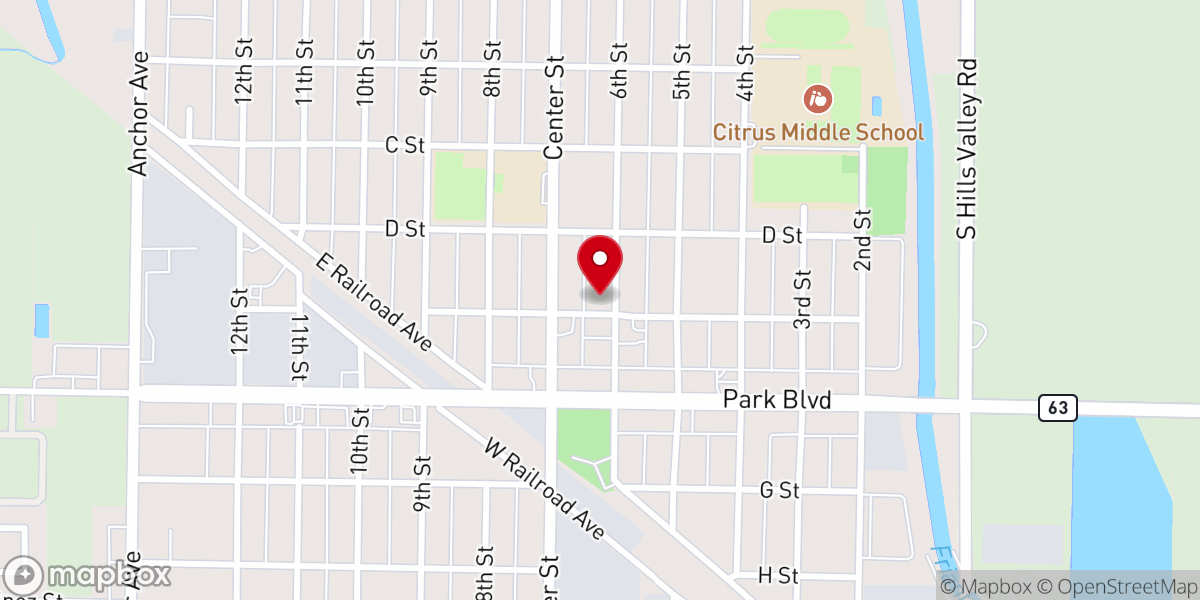 Map showing location of First Presbyterian Church
