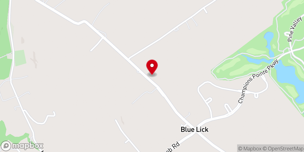 Map showing location of Blue Lick Christian Church