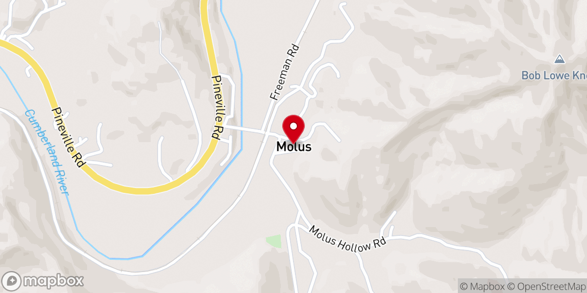 Map showing location of Molus Pentecostal Church