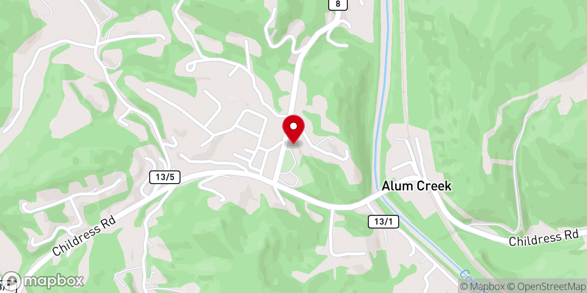 Map showing location of Alum Creek