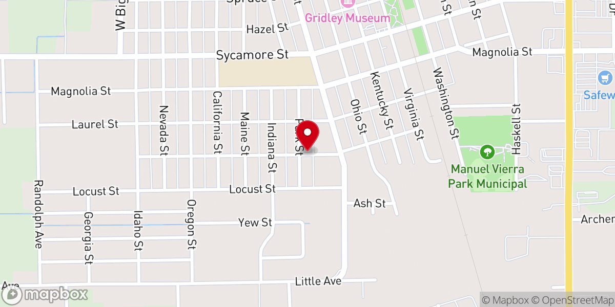 Map showing location of Calvary Chapel of Gridley