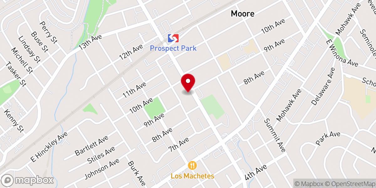 Map showing location of Ethiopian Evangelical Church of Philadelphia