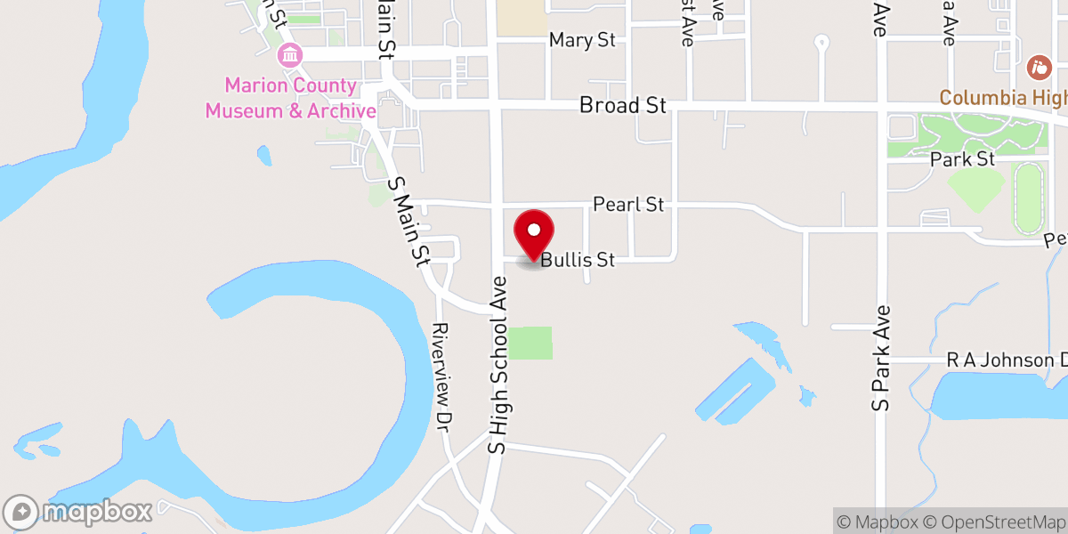 Map showing location of Marion County Food Pantry