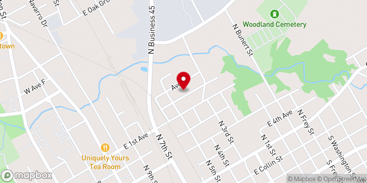 Map showing location of Greater Renfro Memorial Church