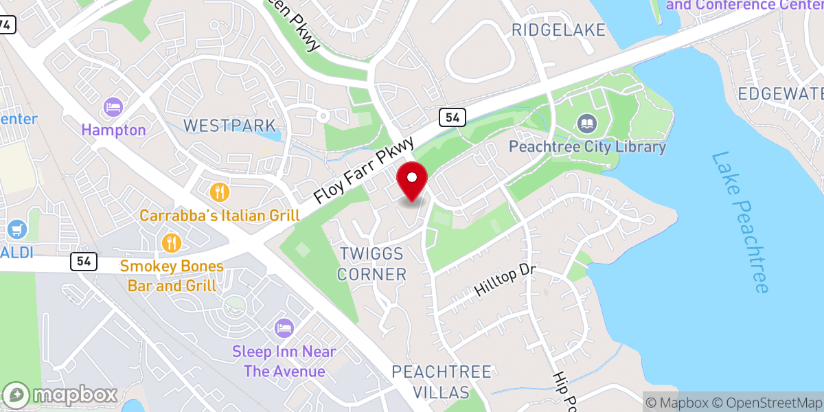 Map showing location of The Bridge Community Center