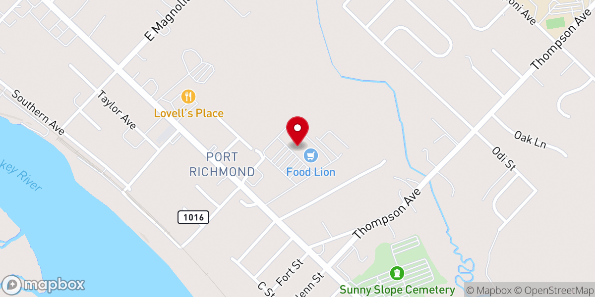 Map showing location of West Point Square Shopping Center