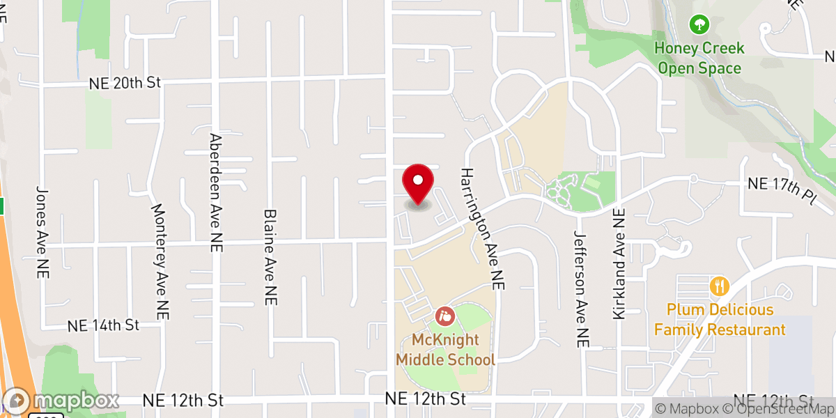 Map showing location of Grace Chinese Lutheran Church of South King County