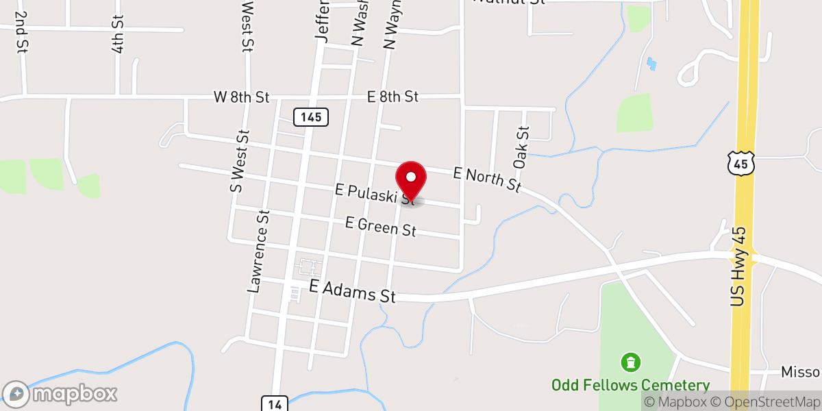 Map showing location of Second Baptist Church