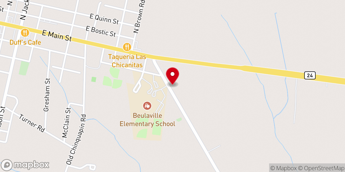 Map showing location of Beulaville Free Will Baptist