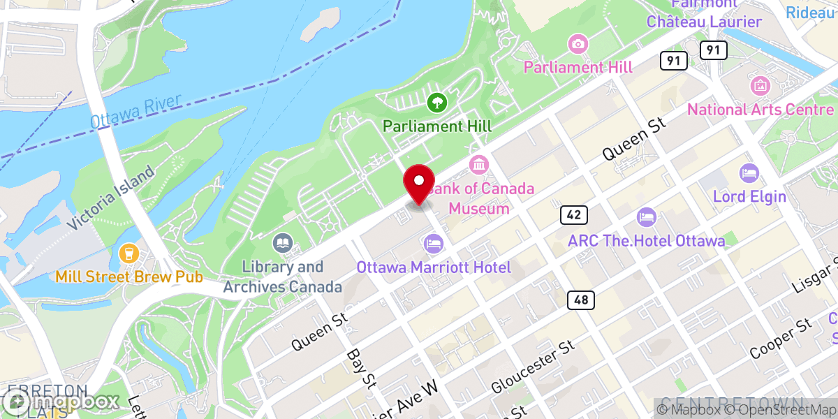 Map showing location of St. Andrew's Presbyterian Church