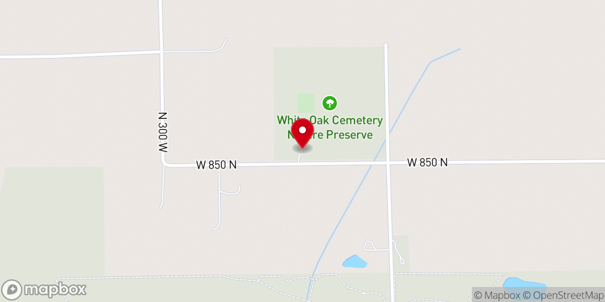 Map showing location of White Oak Church