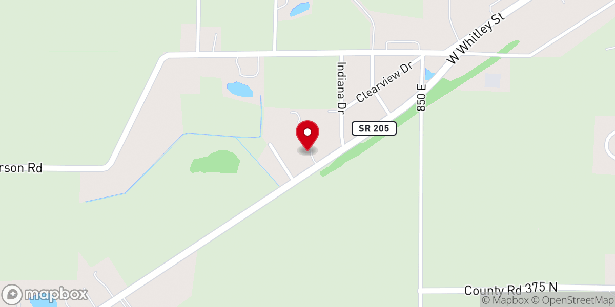 Map showing location of Churubusco Church of The Nazarene