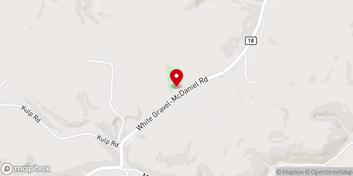 Map showing location of White Gravel Church