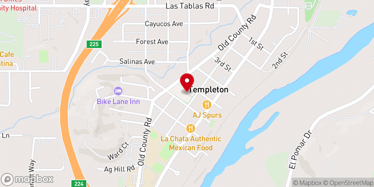 Map showing location of Templeton Park