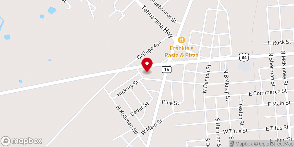 Map showing location of Ford Chapel Baptist Church