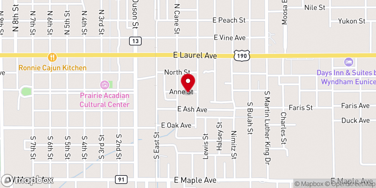 Map showing location of True Light Baptist Church
