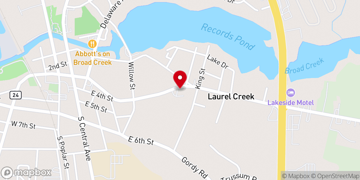 Map showing location of Bayview Baptist Church