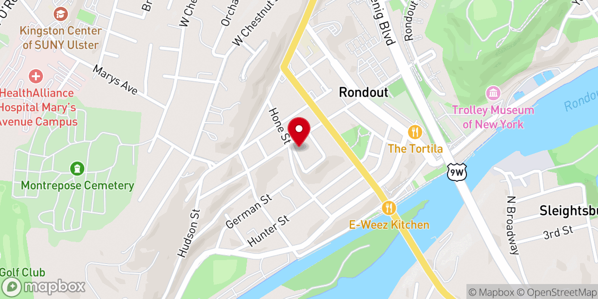 Map showing location of Trinity Evangelical Lutheran