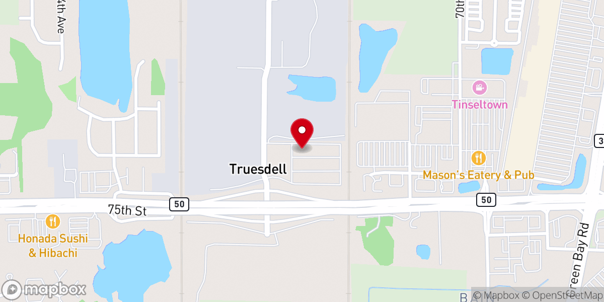 Map showing location of Great Lakes Church