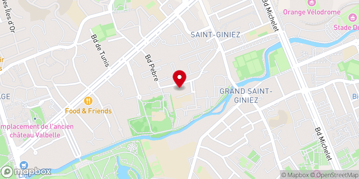 Map showing location of Église catholique Saint-François-Xavier à Marseille