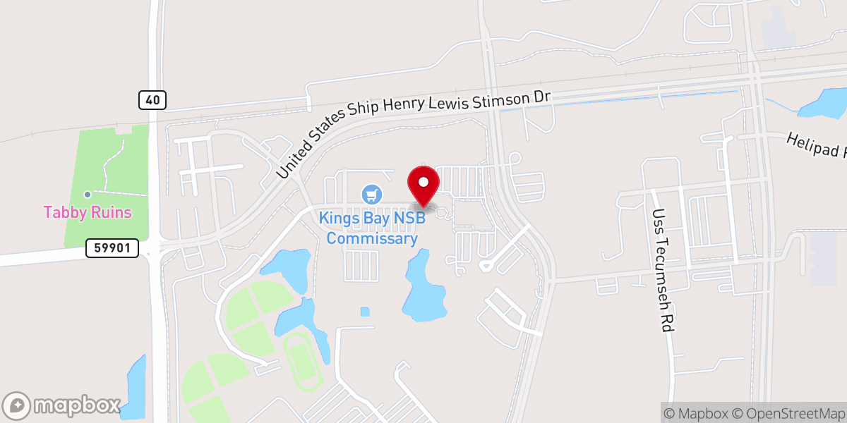 Map showing location of Kings Bay Auditorium