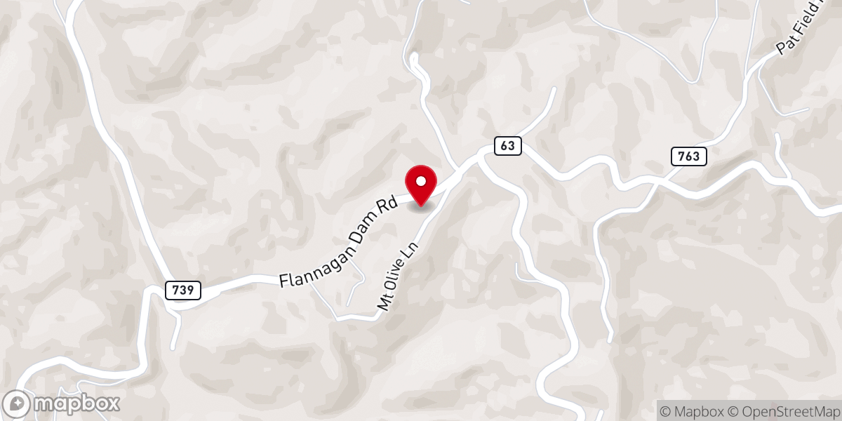 Map showing location of Mount Olive Baptist Church