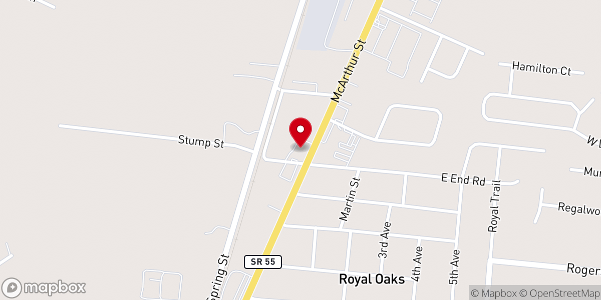 Map showing location of Grace Baptist Church