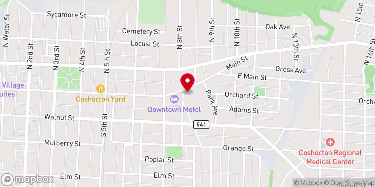 Map showing location of Sacred Heart Catholic Church
