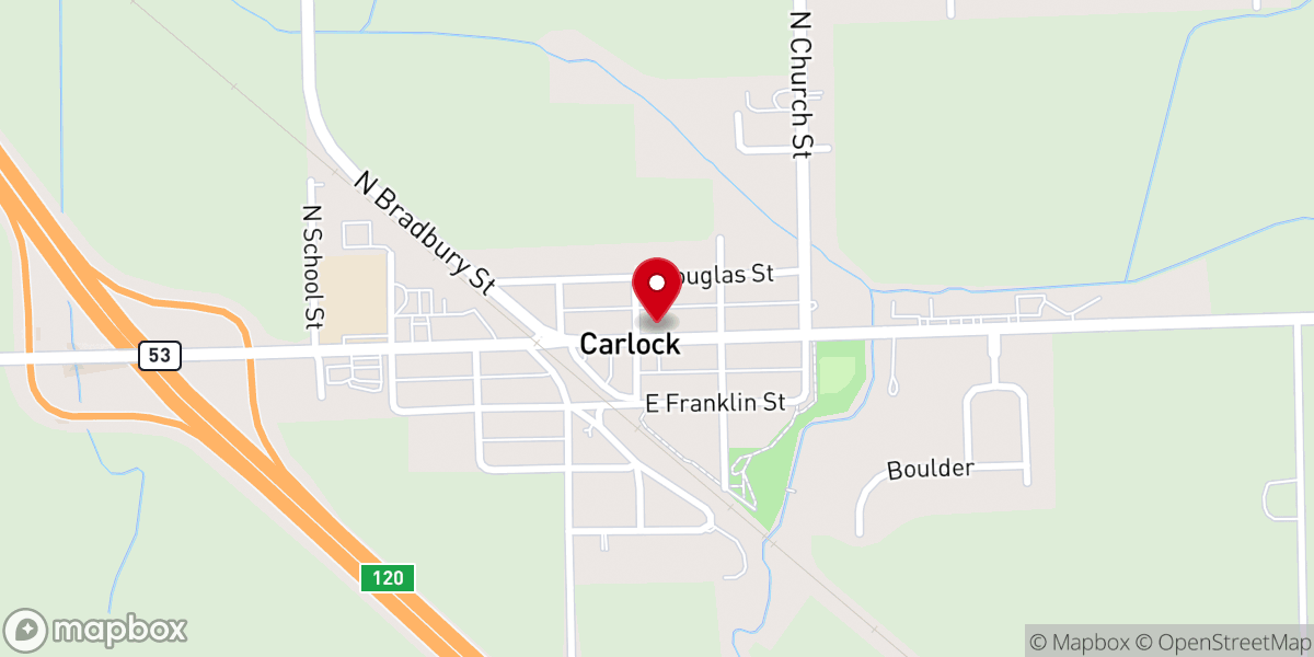 Map showing location of White Oak Christian Church