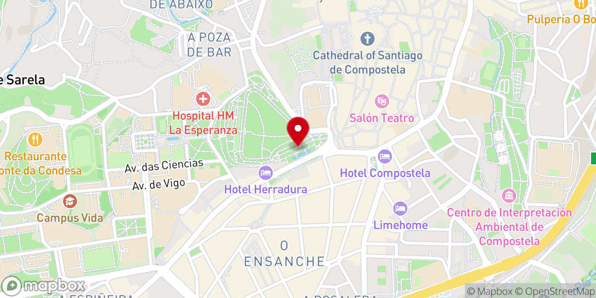 Map showing location of Parque da Alameda (Santiago de Compostela)