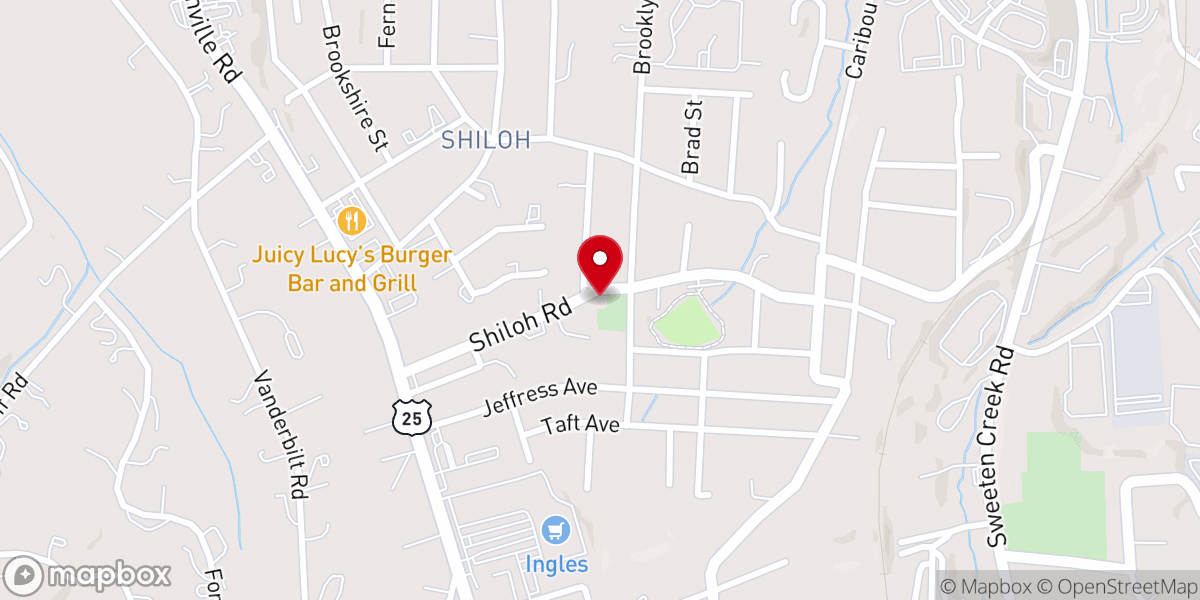 Map showing location of Shiloh AME Zion Church