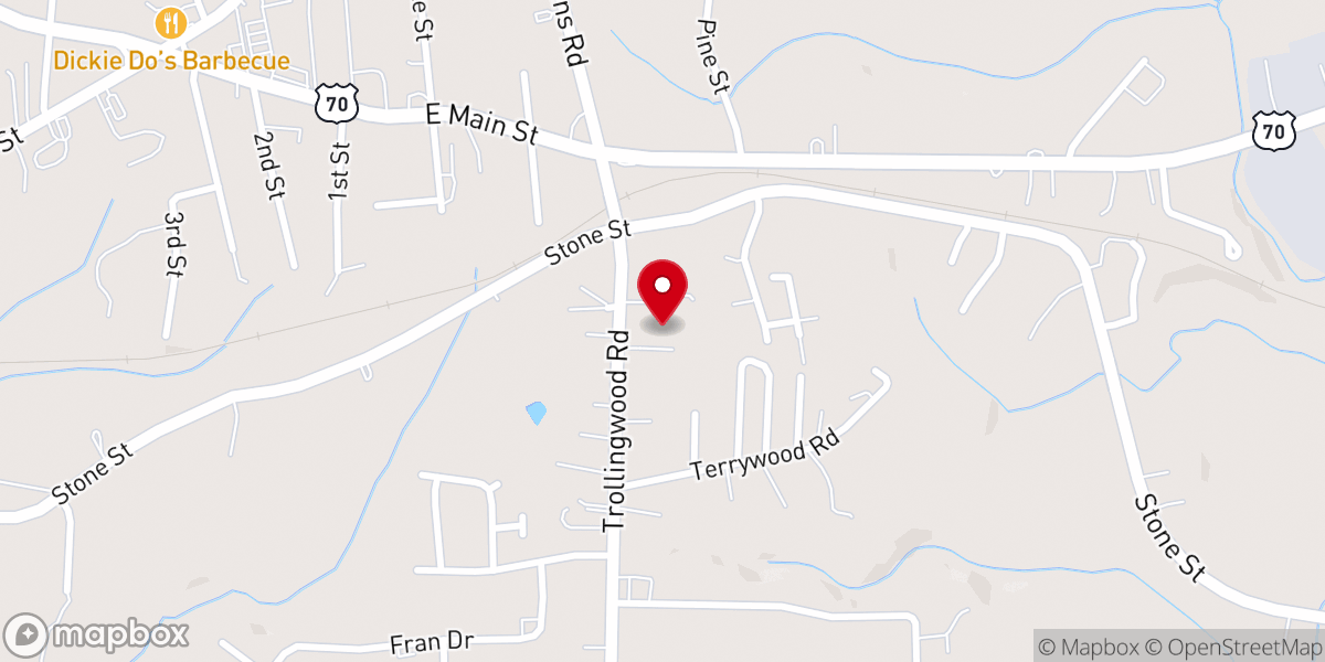 Map showing location of Embrace Grace + Embrace Life at The Summit Church Alamance County Campus