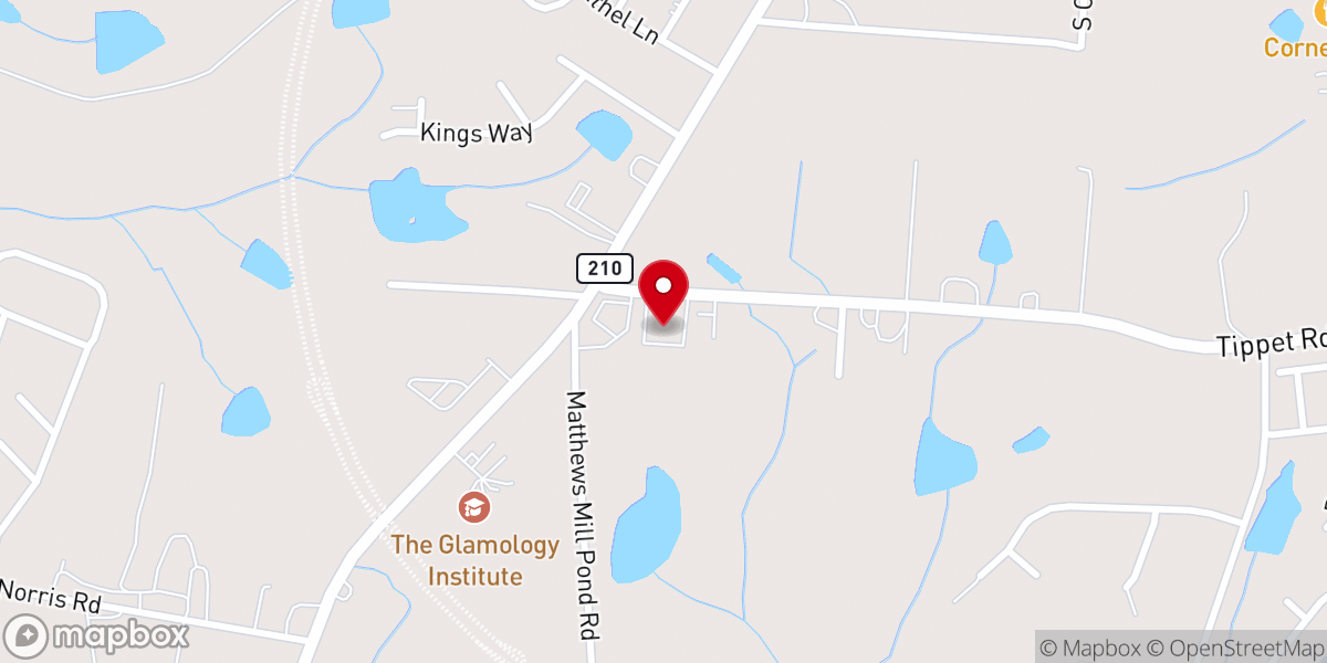 Map showing location of Angier Fellowship Church