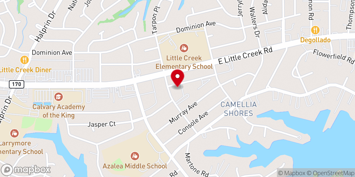 Map showing location of The Garden United Methodist Church