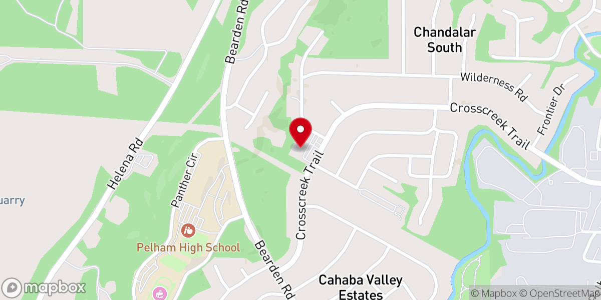 Map showing location of Crosscreek Baptist Church