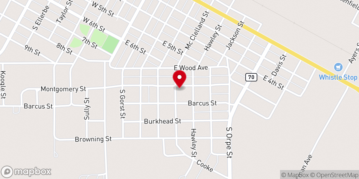 Map showing location of St. Mary Catholic Church