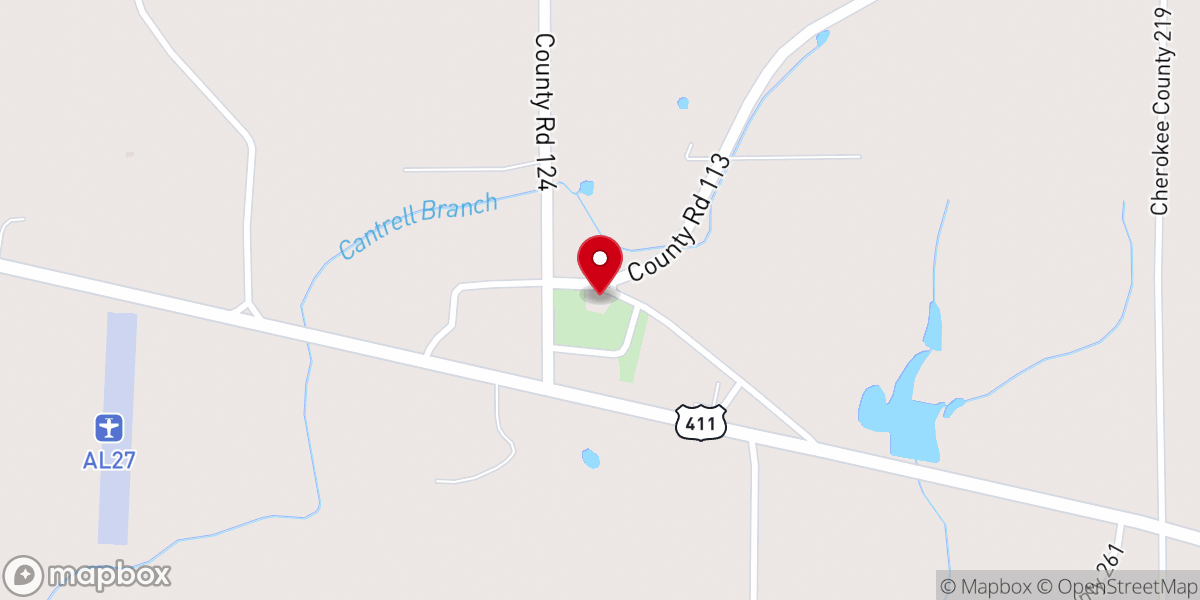 Map showing location of Hebron Methodist Church