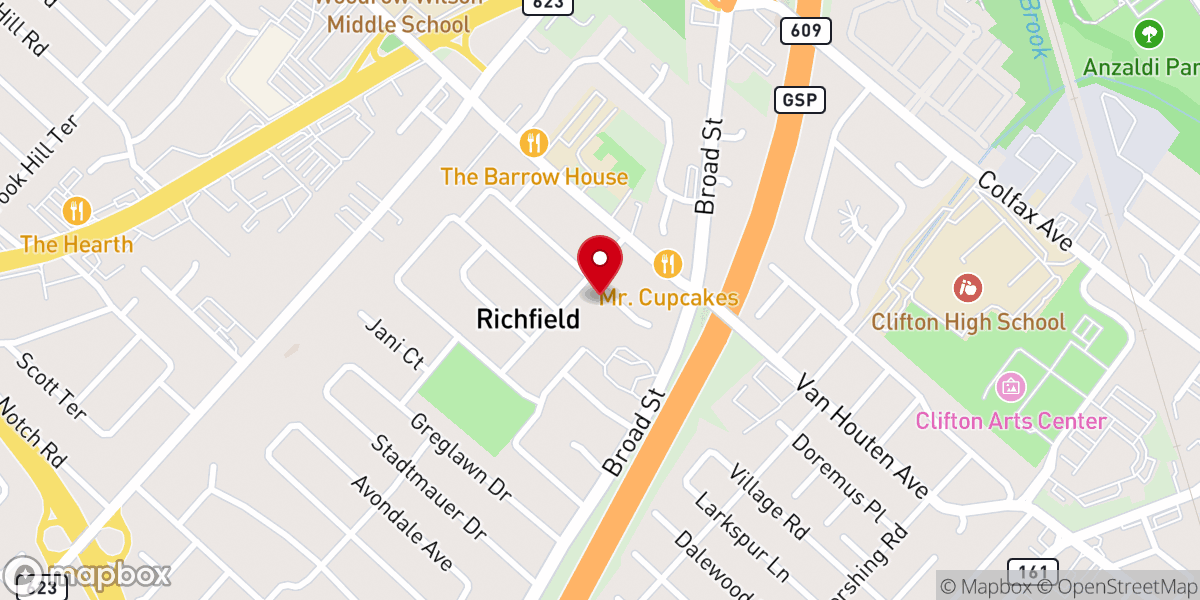 Map showing location of Saint George Greek Orthodox Church