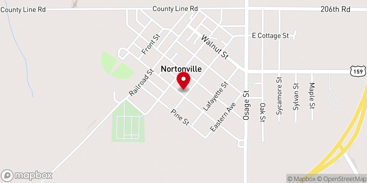 Map showing location of Nortonville UM Church
