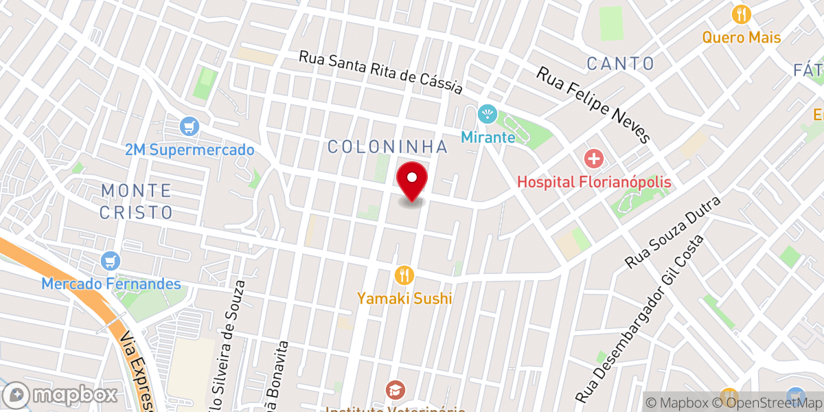 Map showing location of Paz Church Florianópolis