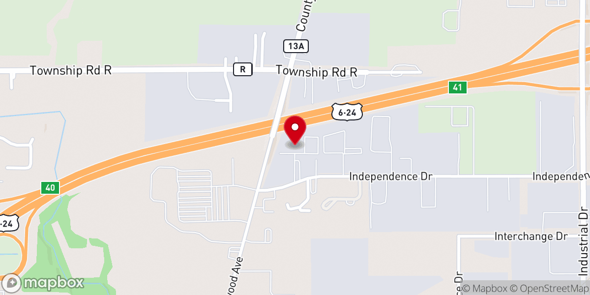 Map showing location of River City Bowl-A-Way