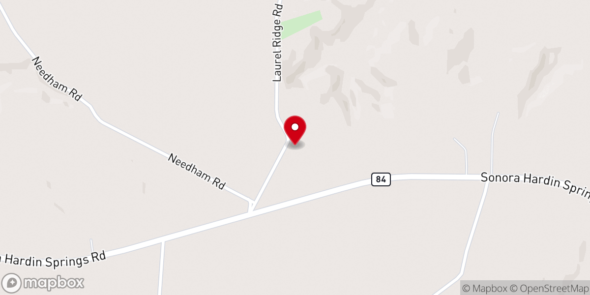 Map showing location of Needham Cumberland Church