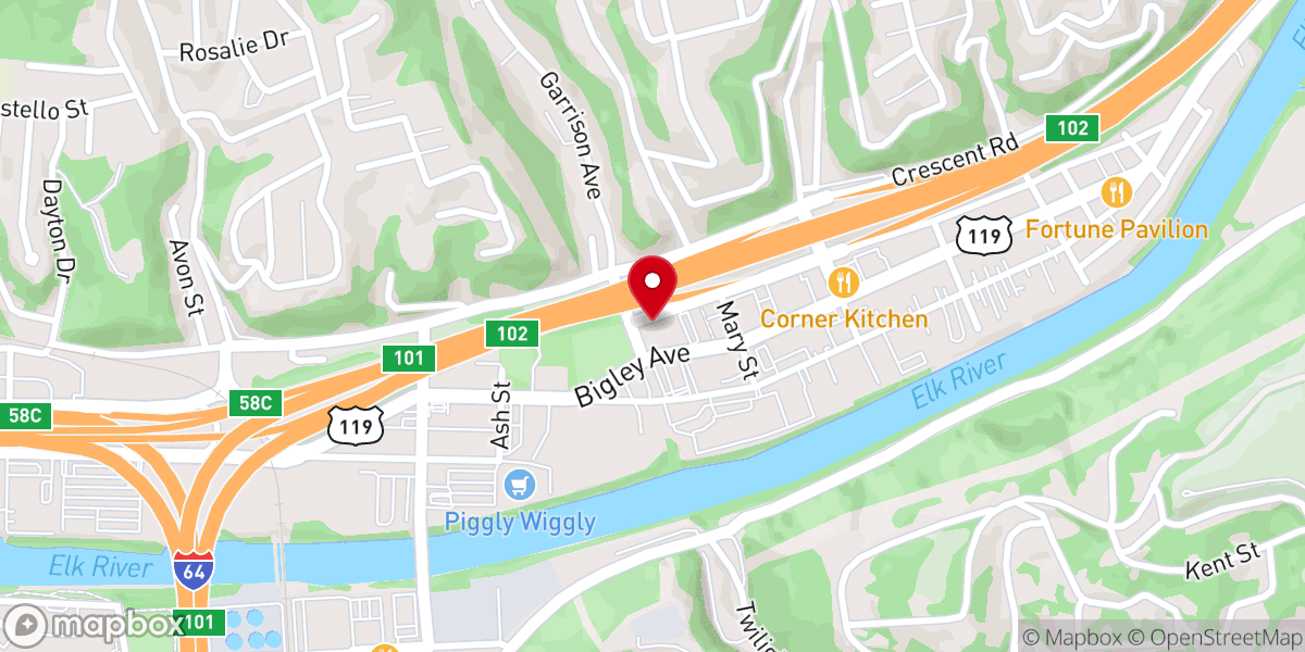 Map showing location of Mt. Calvary Baptist Church