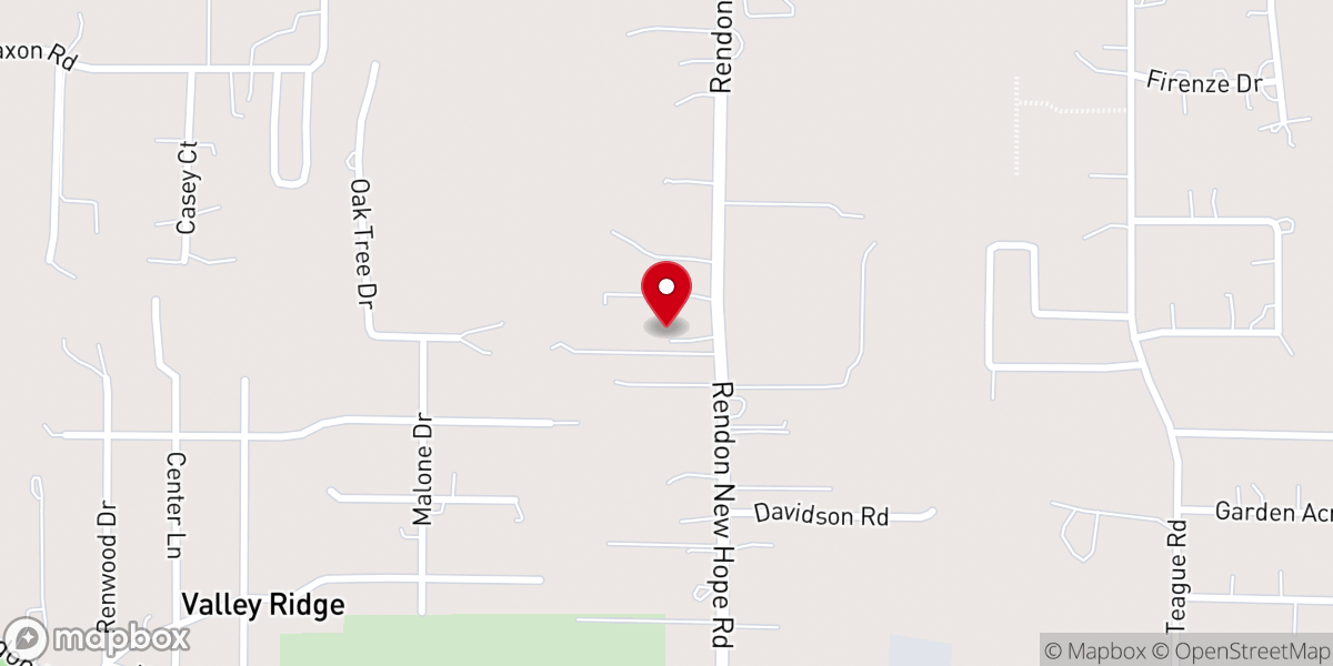 Map showing location of Bible Baptist Church of Rendon