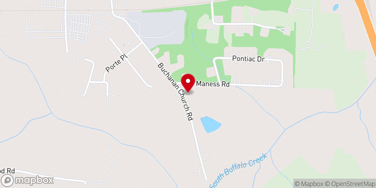 Map showing location of Buchanan Church