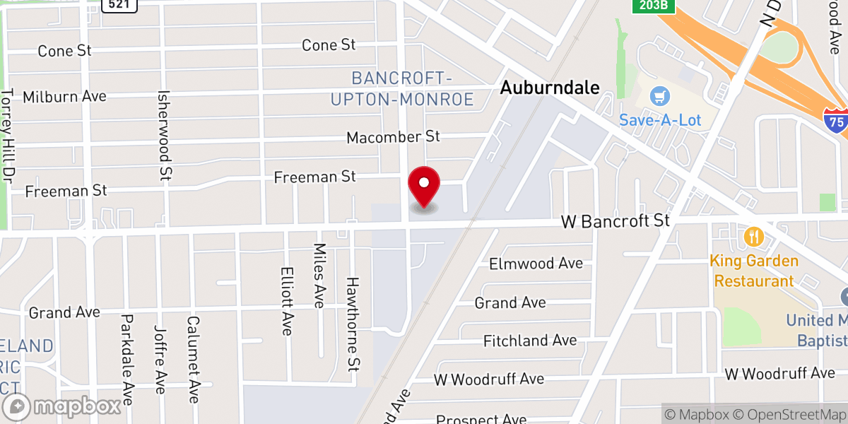 Map showing location of Bethlehem Baptist Church